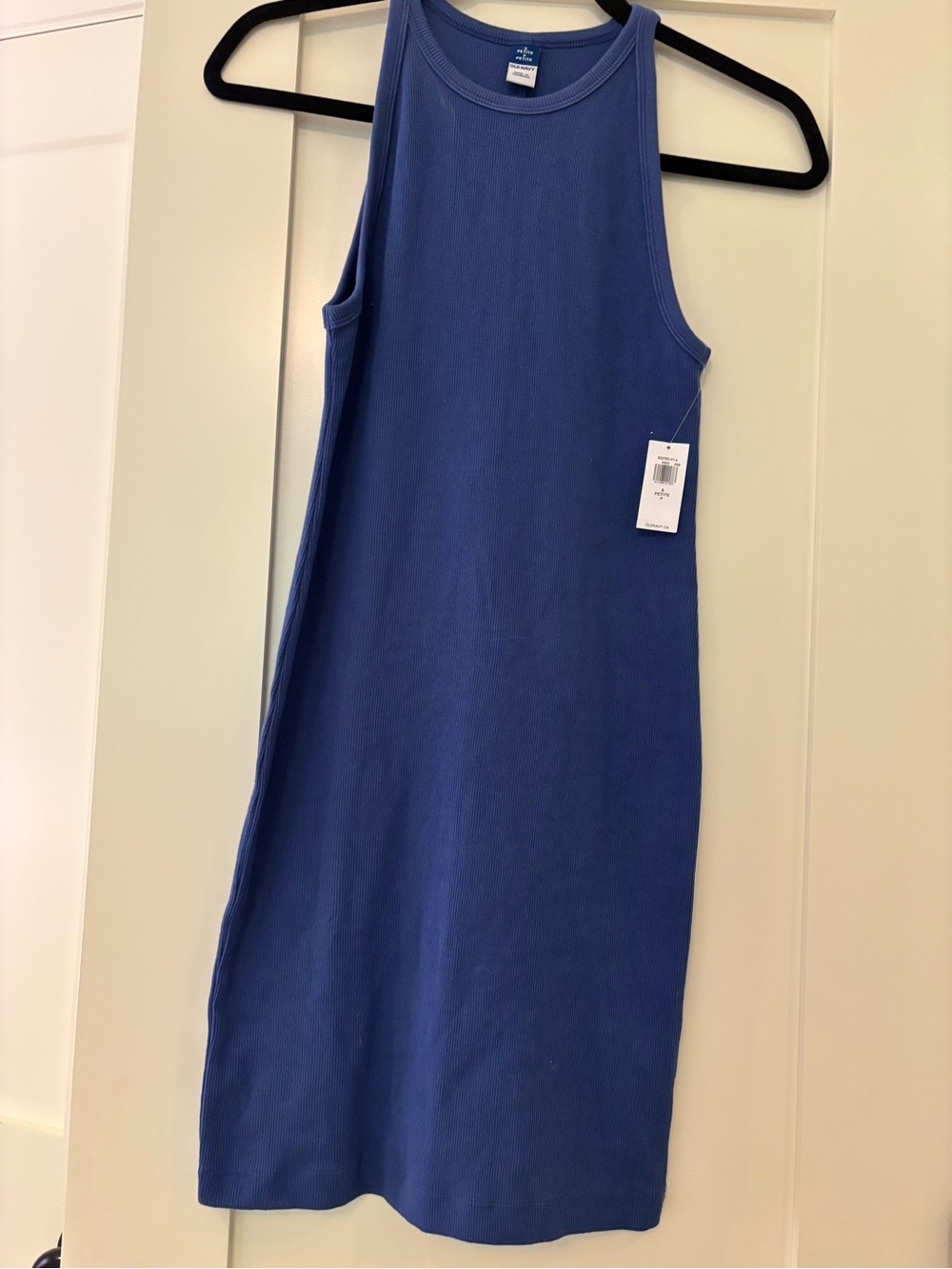 Old Navy Blue Ribbed Sleeveless tshirt Dress-small petite